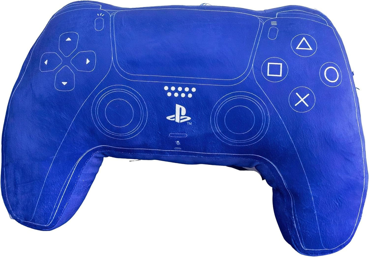 Character World : oreiller en forme de manette de Playstation sous licence officielle, design du combiné, oreiller en peluche | Parfait pour la décoration de chambre ou de jeu, les oreillers standard Blue Naty Shop par défaut.