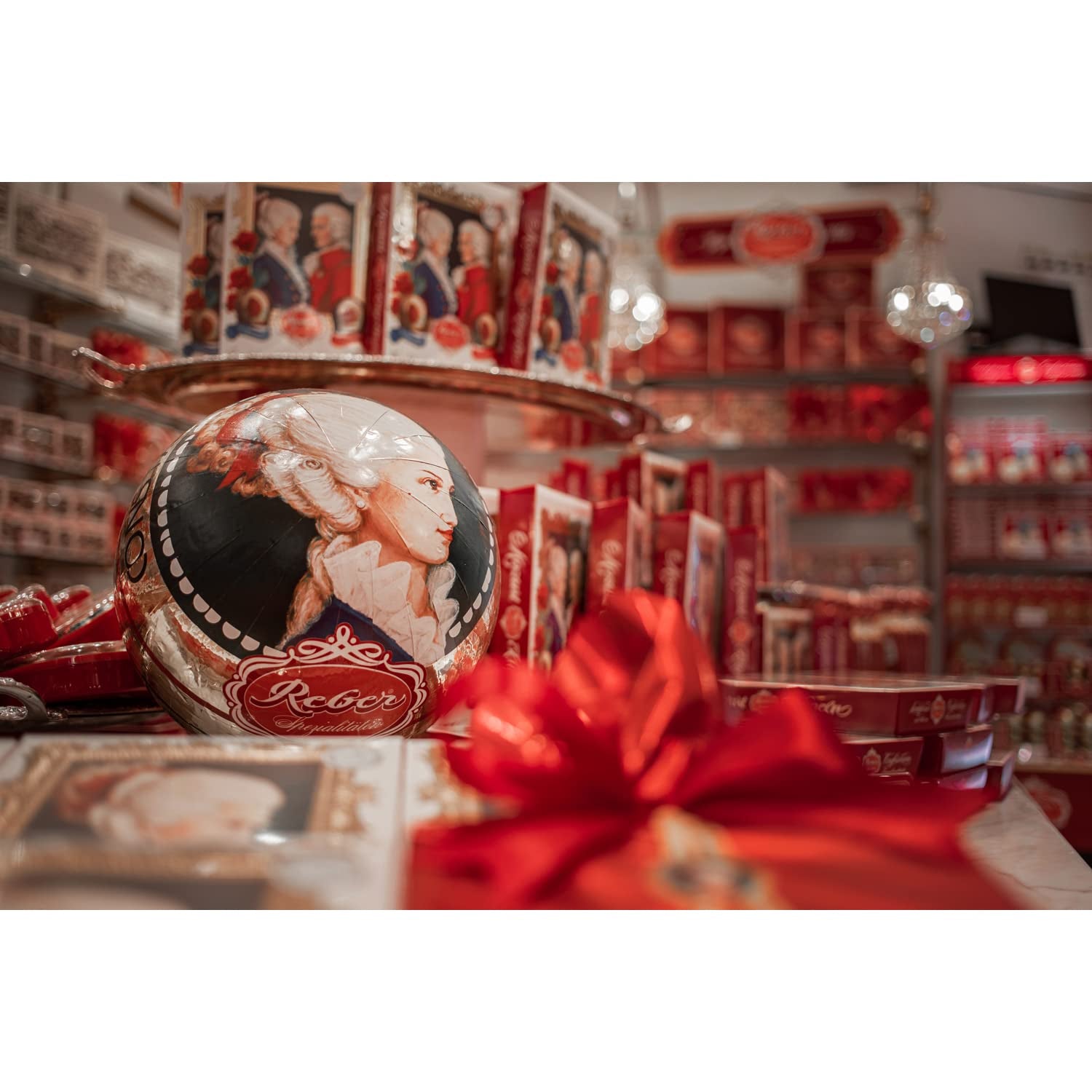 Rebel, Duet Mozart Kugeln, pack de 2, boules Mozart au chocolat noir fourrées à la pistache et pâte d'amande, nougat aux amandes et noisettes, 40g (2 boules Mozart)