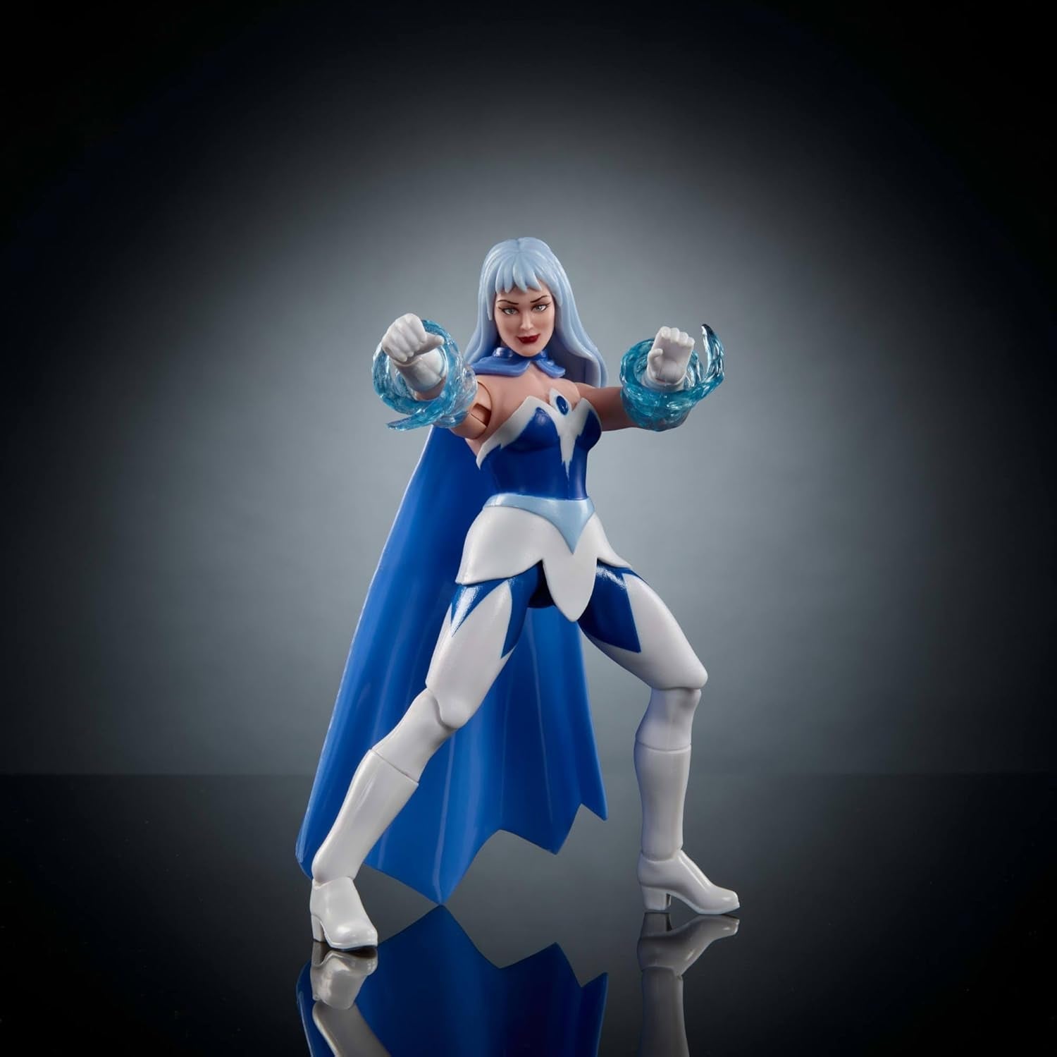 Masters of the Universe Origins Action Figure Frosta din colecția de desene animate, aproximativ 14 cm înălțime, din serialul TV din anii 1980, prințesa puterii cu forță de gheață, design detaliat și pelerină, JBM87 Action figures Naty Shop