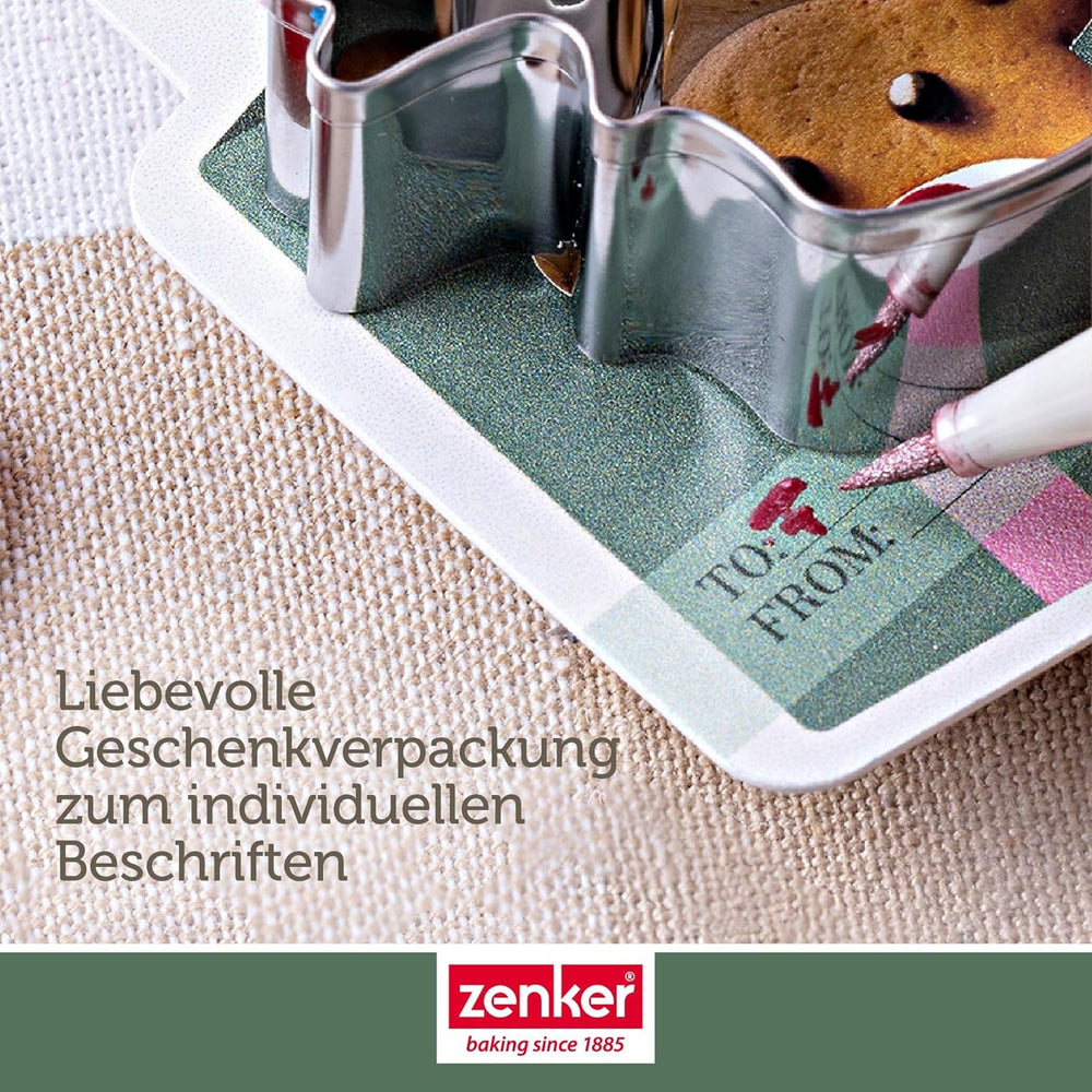 Zenker Ausstecher-Set Linzer Herz und Stern aus Edelstahl – Perfekt für Weihnachtskekse, 3-teilig, inkl. Geschenkverpackung, spülmaschinengeeignet und rustfrei – The Christmas Candy Shop
