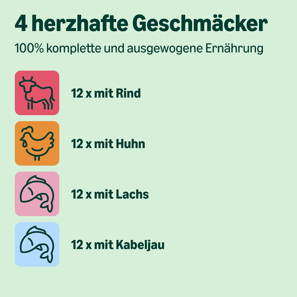 Amazon's Wet Adult Cat Food Sélection mixte en sauce 4,8 kg (48 paquets x 100 g)