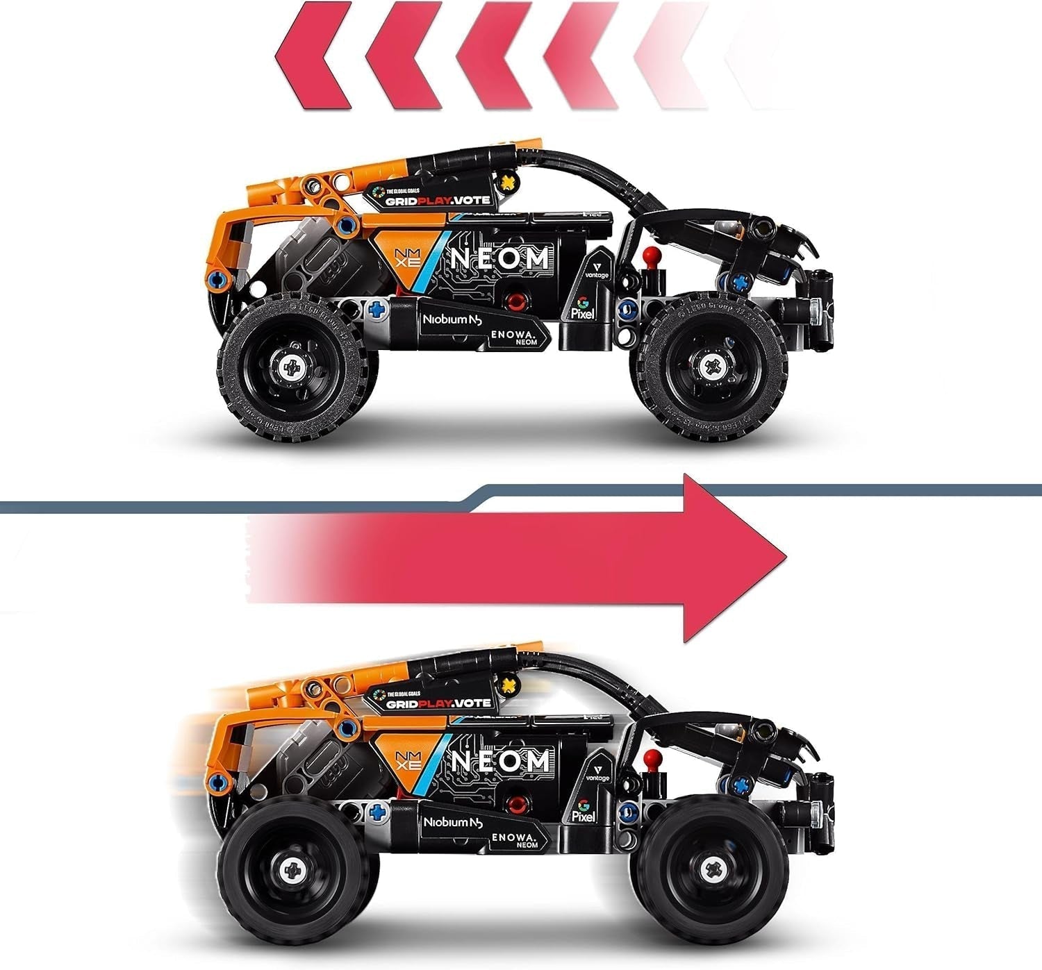 LEGO Technic NEOM Mclaren Extreme E Ensemble de voiture de course, jouet à moteur pour enfants, voiture éolienne à construire, cadeau technique pour garçons et filles de 7 ans 42166 Ensembles de construction Besuche den LEGO-Store