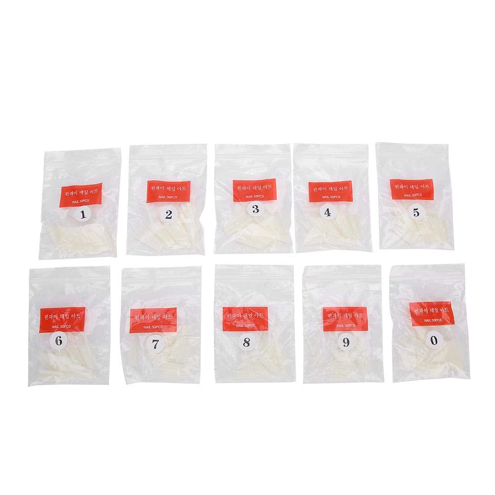 500 de bucăți de vârfuri de unghii false, vârfuri de unghii naturale artificiale franceze pentru manichiură, L, unghii false DIY, gel UV oval, accesorii pentru unghii pentru femei și fete (culoare naturală)