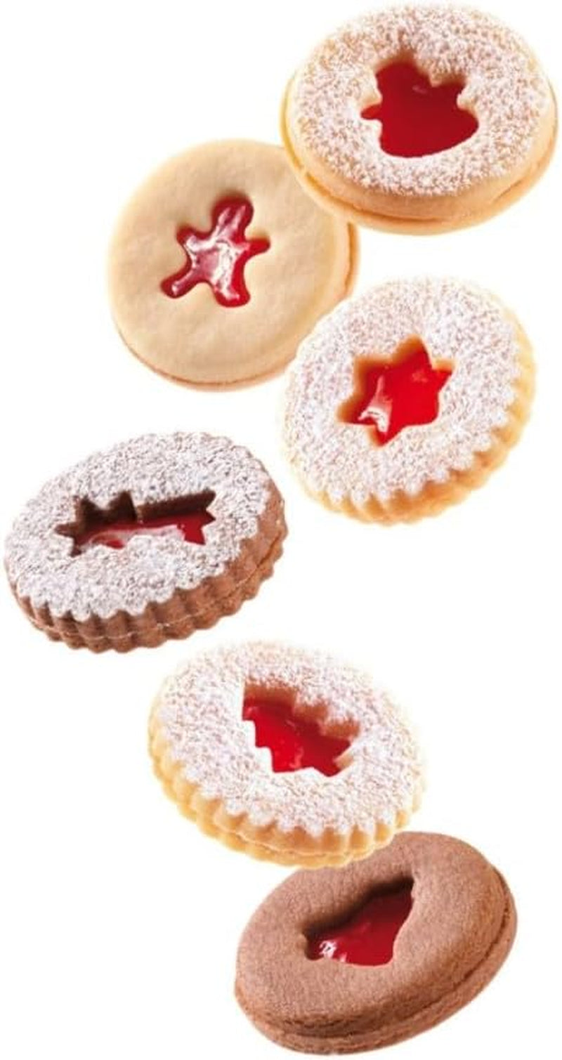 Tescoma 630912 boîtes à biscuits de Noël pour biscuits Linzer Delicia, 8 pièces, vert/jaune/rouge