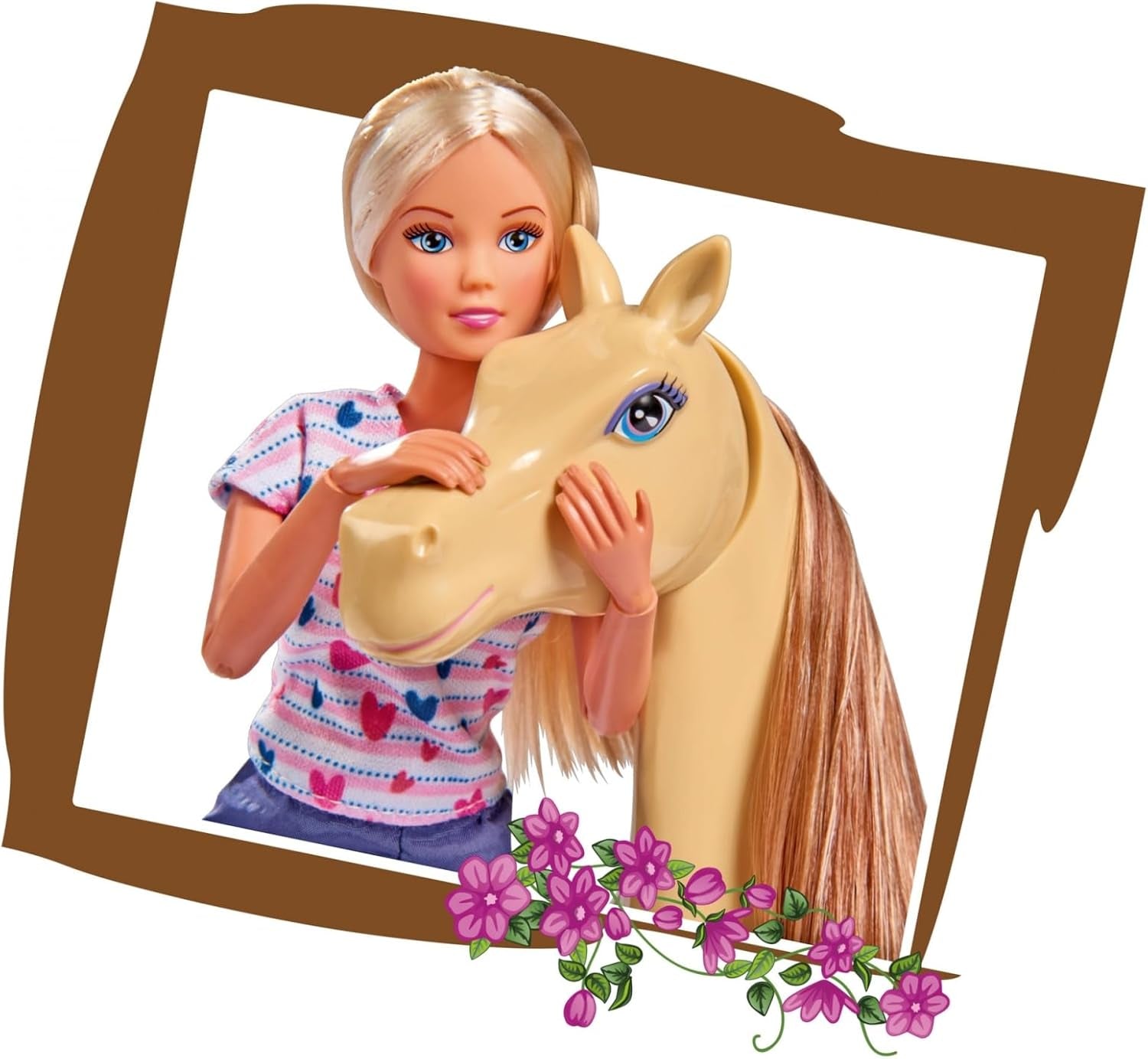 Simba 105730939 - Steffi Love Tenue d'équitation 2 chevaux Poupée mannequin entièrement articulée 29 cm pour enfants à partir de 3 ans