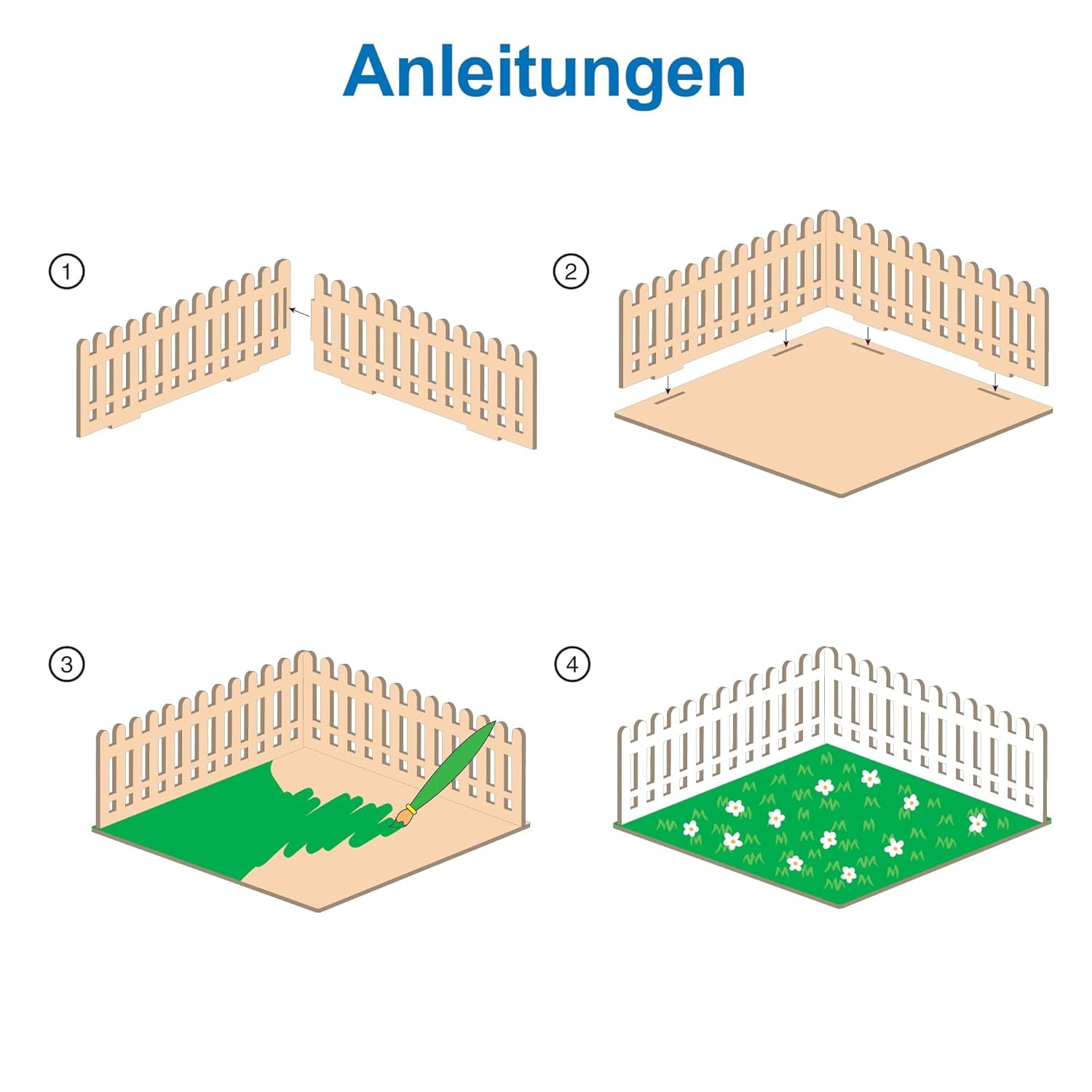 Baker Ross FN256 Mini maison de poupée de jardin en bois - 1 paquet de kit de maison de poupée pour enfants Kit d'artisanat