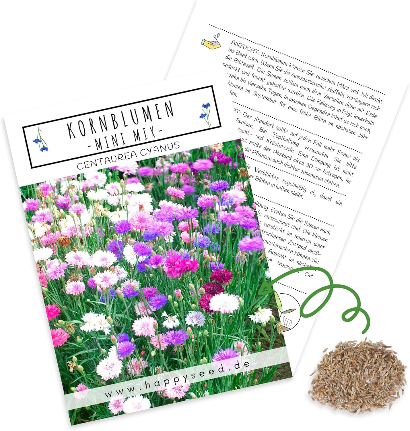 Graines de Centaurea cyanus - Fleurs magnifiques et vibrantes avec une longue période de floraison pour une prairie fleurie colorée (Mélange, 1000 graines, 80 cm)