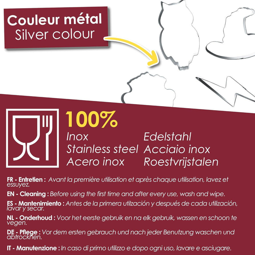 ScrapCooking Emporte-pièces en Acier Inoxydable 4 pièces Accessoire de pâtisserie décoration d'anniversaire - 2071