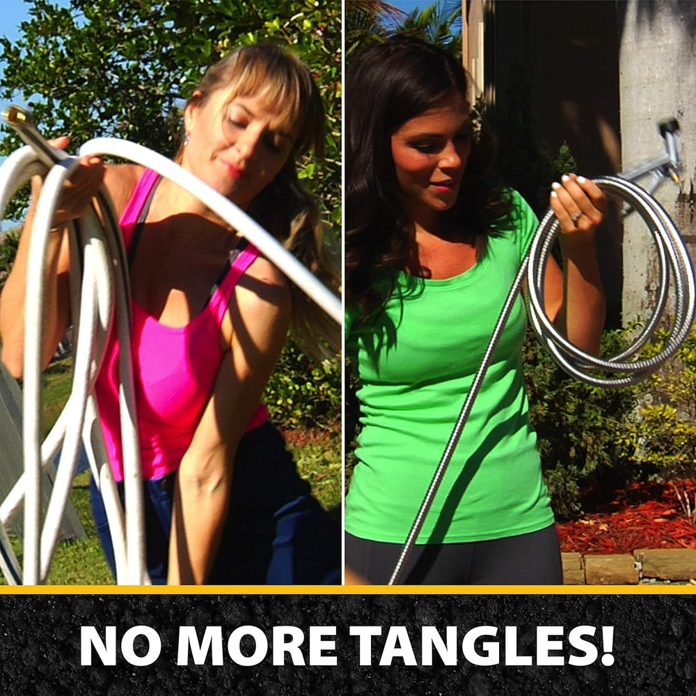 Tuyau d'arrosage de 30 m, tuyau d'eau en métal en acier inoxydable 304, tuyau flexible de 30 m, anti-naturel, ultra léger et durable, résistant aux déchirures, facile à enrouler, 500 PSI