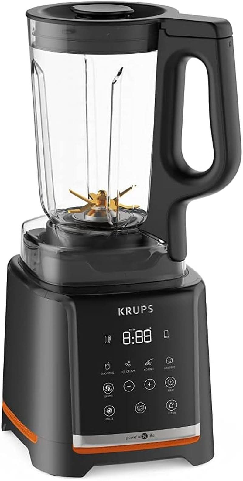 Krups Highspeed - Batteur sur socle Infinymix KB9158 | 1600 W | 5 programmes automatiques + Einstellung manuel | Porte-tritan | Incl. Rezepvol | Smoothies, shakes, glace pilée | Schwarz Cuisine Naty Shop