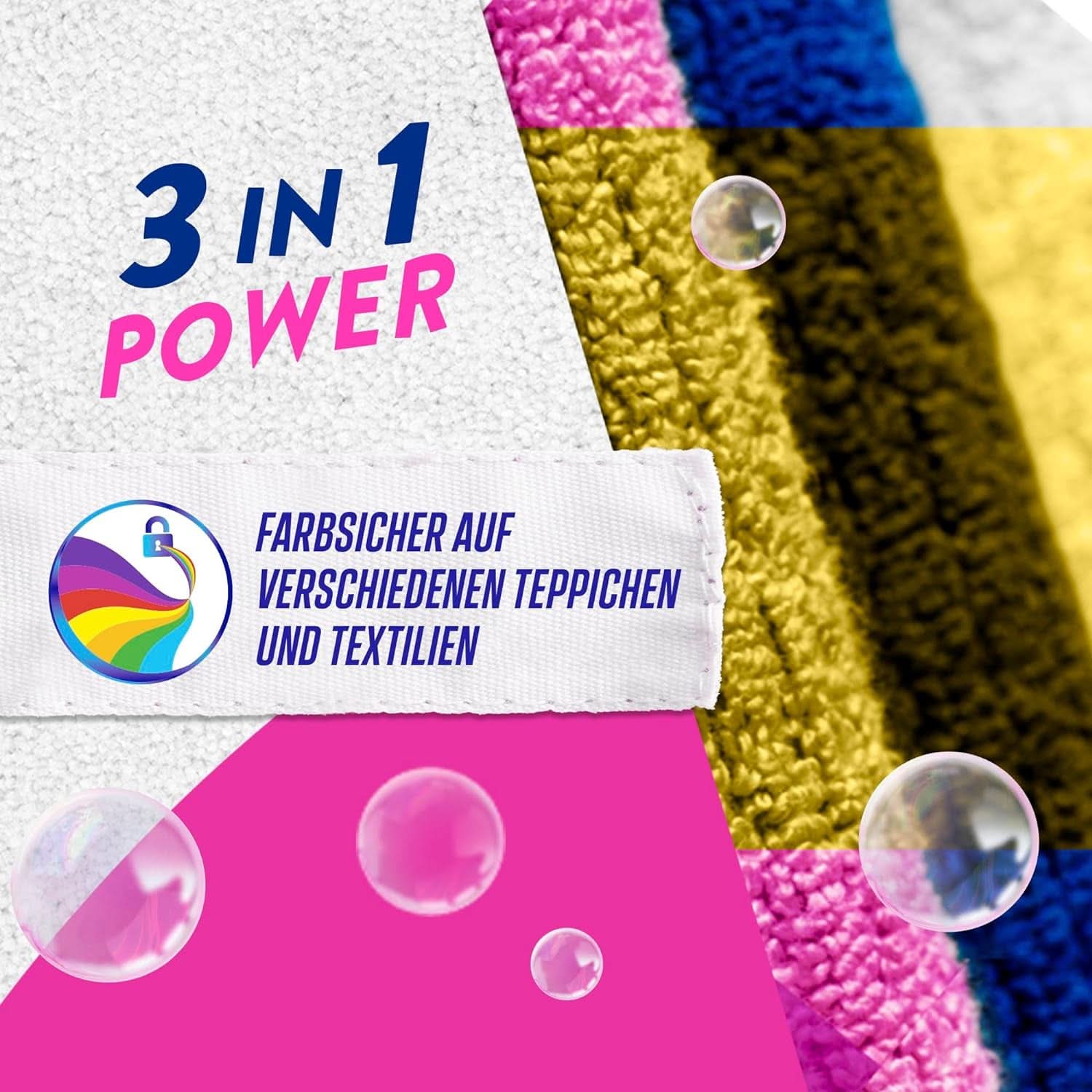 Poudre nettoyante pour tapis et tissus d'ameublement Vanish Oxi Action - 1 X 820 G - Nettoie de grandes surfaces de tapis et tissus d'ameublement contre la saleté, les odeurs et la poussière Détergents à lessive Naty Shop