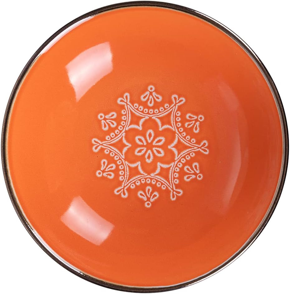 Service de table en grès 12 pièces, 4 assiettes en 4 designs différents, Baku Sunset