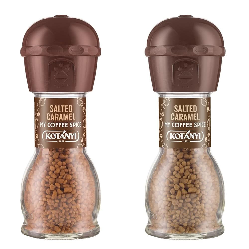 Topping pentru cafea Kotanyi Cacao Kiss | Ciocolată minunată cu bucăți fine de ciocolată, pachet de 4 (4 X 63 grame) Naty Shop Caramel Sarat 2 x 65 grame