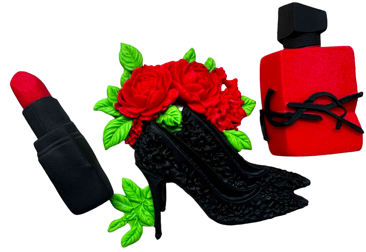 SweetArt Set élégant – 3 figurines comestibles en pâte à sucre 7–9 cm pour gâteaux