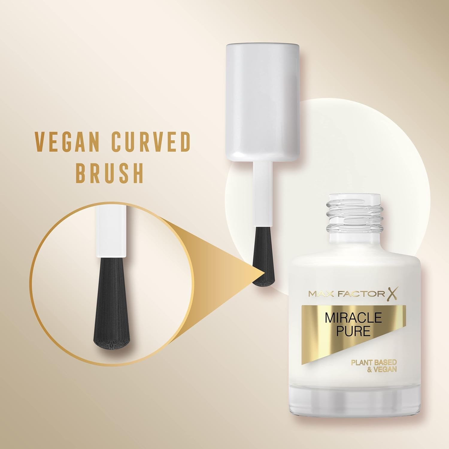 Max Factor Miracle Pure Nail Color 155 Lait de coco Vegan Vernis à ongles longue durée à séchage rapide 12 ml (lot de 2)