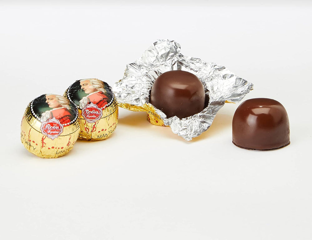 Mozart Baroque - Authentiques Boules De Nougat Au Massepain Au Chocolat Noir Mozart 12 Pièces 1 X 240g (Paquet De 5)