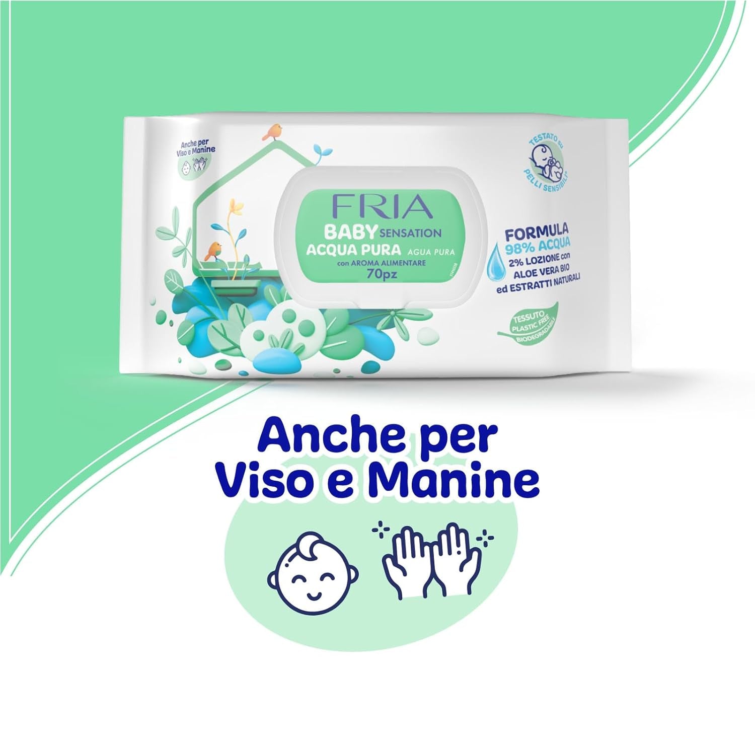 Lingettes humides à l'eau pure Baby Sensation, formulées avec de l'eau purifiée à 98 % pour le nettoyage de la peau, testées dermatologiquement, paquet économique de 840 lingettes