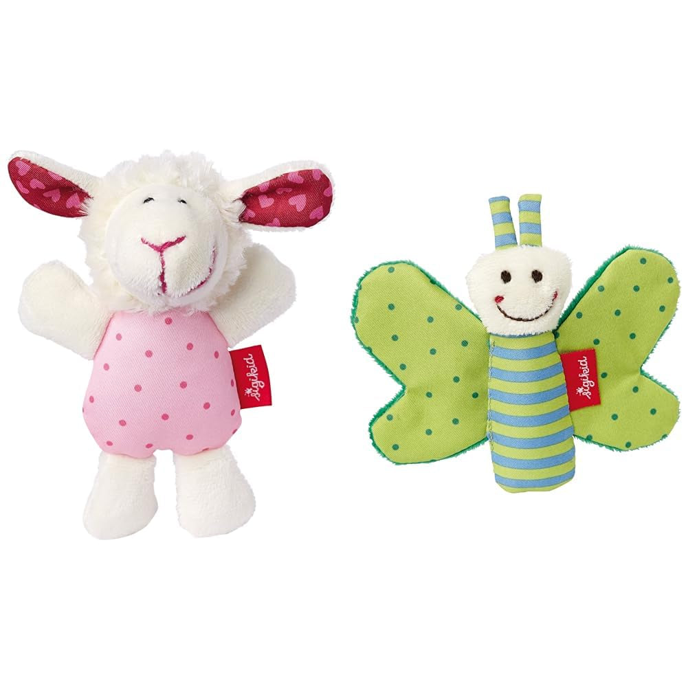 SIGIKID 41172 Rattle balena Red Stars fete și băieți jucărie pentru copii recomandat de la naștere albastru Jucarii Bebe Naty Shop Pachet cu jucărie pentru copii 41179 Roz
