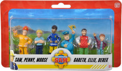 Simba 109252538 - Set de figurine Fireman Sam, 6 piese, 2 asortate, O singură versiune furnizată, 5-7cm figurine de joacă, De la 3 ani Action figures Naty Shop