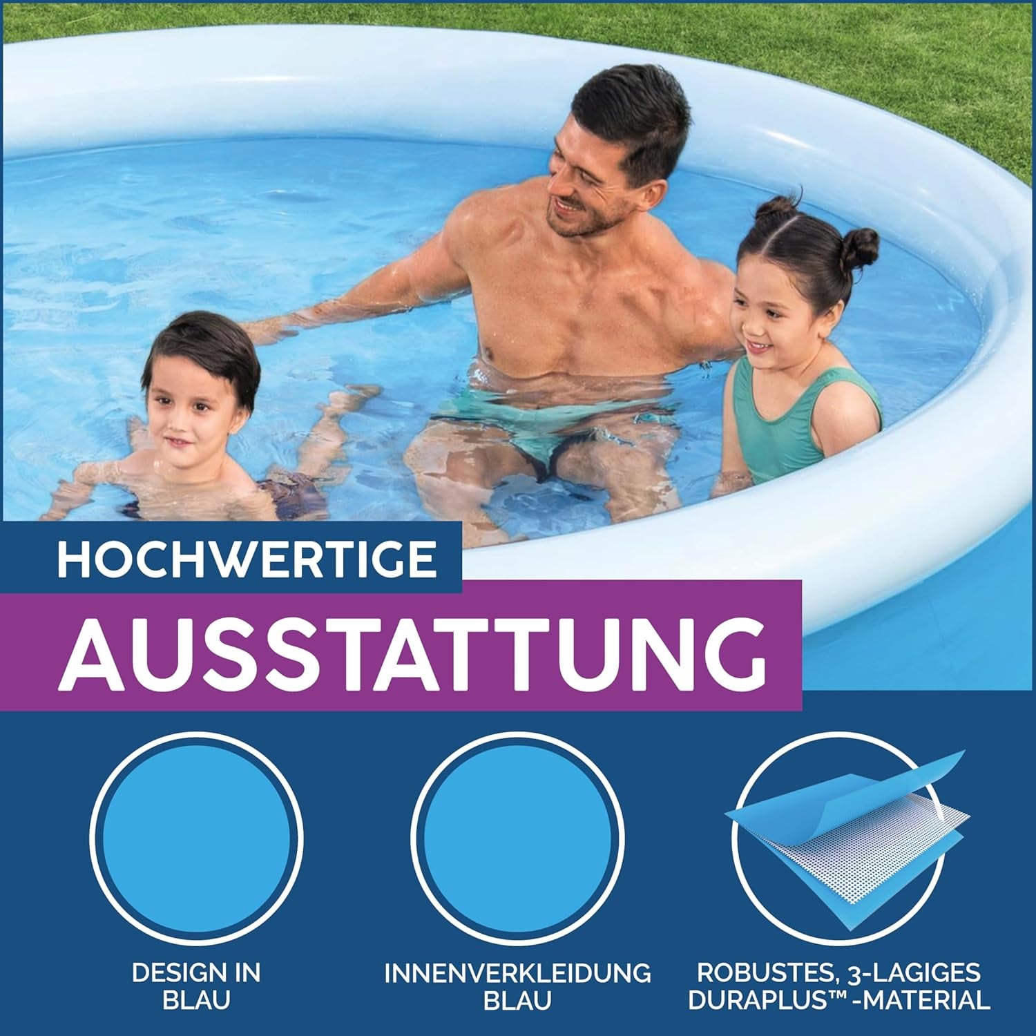 Piscine hors sol Bestway Fast Set sans pompe 305 x 66 cm, bleue, ronde (57456)