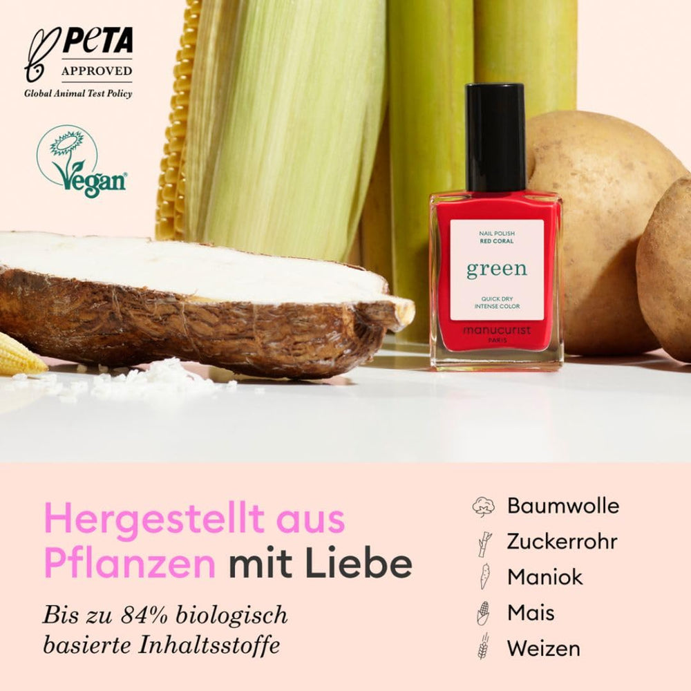 Manucurist Green - Vernis à ongles Rosy Beige Shell Beige - Vernis à ongles à séchage rapide - Ongles DIY - Vegan 12-Free - À base de plantes - Vernis à ongles - Fabriqué en France