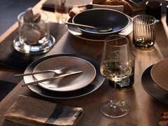 CreaTable, 13139, série Catania, service de table 12 pièces, service d'assiettes en porcelaine, passe au lave-vaisselle et au micro-ondes, fabriqué au Portugal