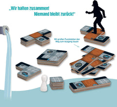 Moïse. Sebastian Fitzek Underground, un jeu de thriller 3D innovant pour les fans d'escape game, un jeu de société coopératif de Marco Teubner avec différents niveaux de difficulté, à partir de 12 ans.