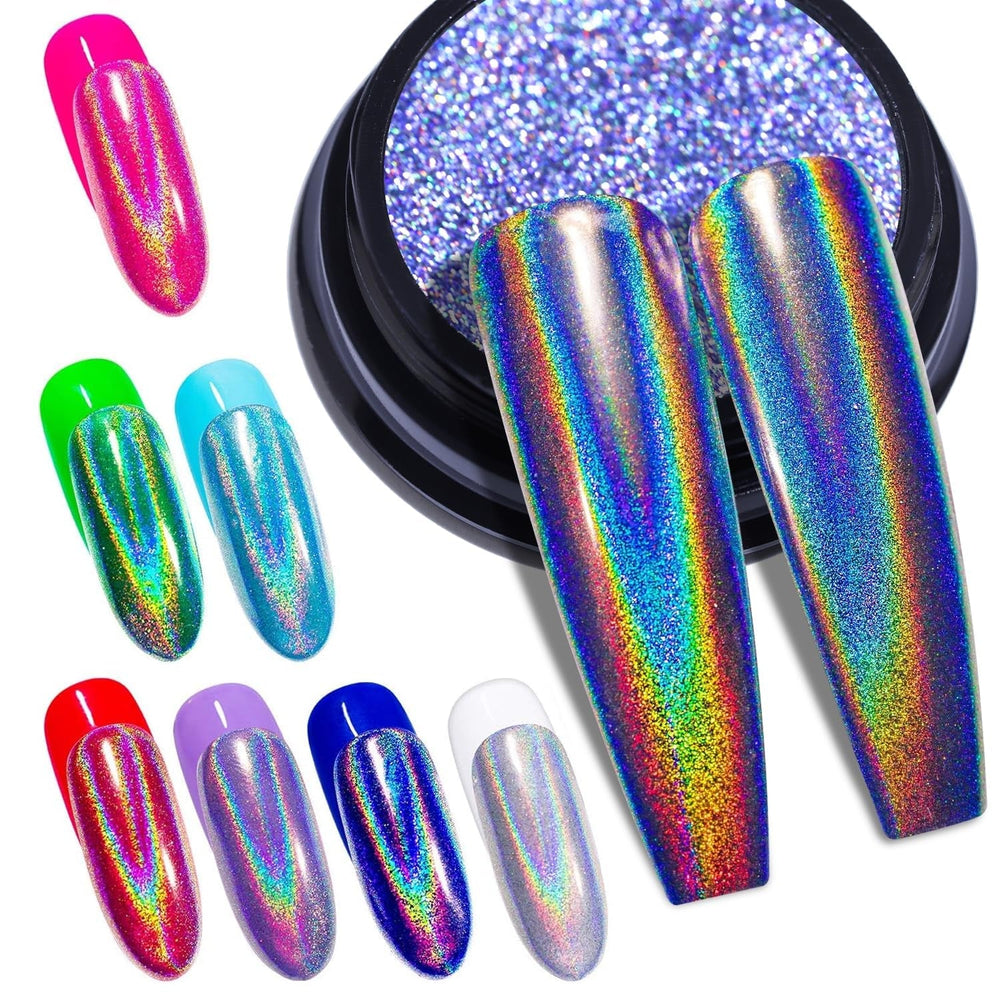BISHENGYF Silver Chrome Nail Powder – Metal Holo Chromfarbener Nagelpuder, 1G Cromepulver Nägel Glitzer Glänzende Silver Nagelpulver Spiegeleffekt Pigment Nagelkunst, Diy-Design-Dekor Frauen Geschenk