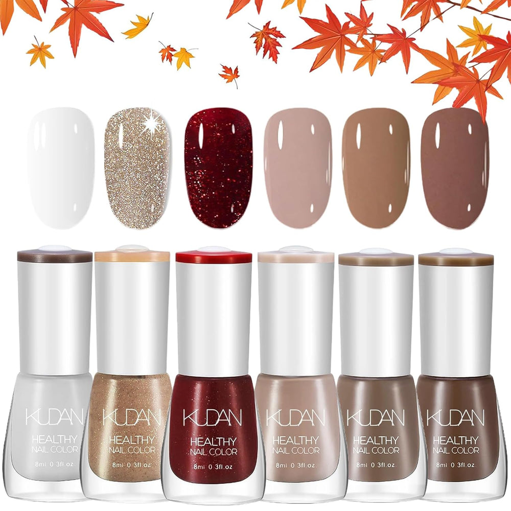 Ensemble de 6 vernis à ongles – Vernis à ongles rouge vif longue durée à séchage rapide – Vernis à ongles non toxique à base d'eau pour salons de bricolage, cadeau de manucure (couleur A)