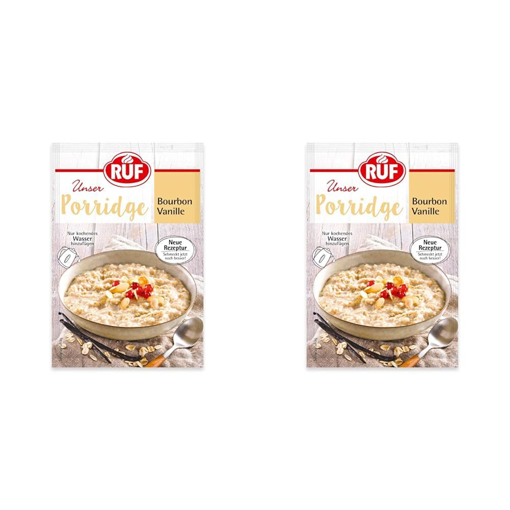 Gruau instantané RUF aux fraises et à la vanille, un repas d'été à base d'avoine prêt en 3 minutes, 1 sachet x 65g