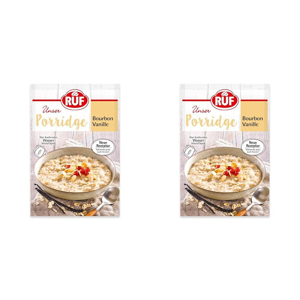 Gruau instantané RUF aux fraises et à la vanille, un repas d'été à base d'avoine prêt en 3 minutes, 1 sachet x 65g