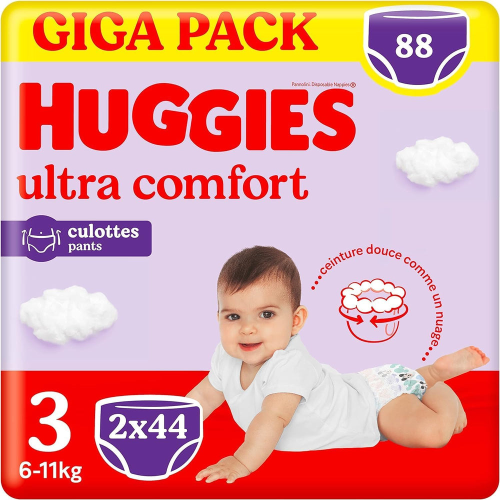Huggies Ultra Comfort, Couches culottes, taille 5 (12-17 kg), paquet de 68 couches culottes