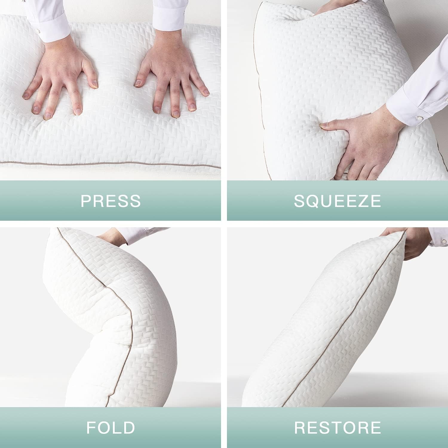 Oreiller Bedstory, Oreiller de Couchage, 2 Pièces, Hypoallergénique, Oreiller Anti-Poussière, Duvet, Qualité Alternative, Oreiller de Lit pour Dormeurs Dos, Ventre et Latéraux, Taille Standard, Lavable, 42 X 70 Cm Naty Shop Oreillers Standard