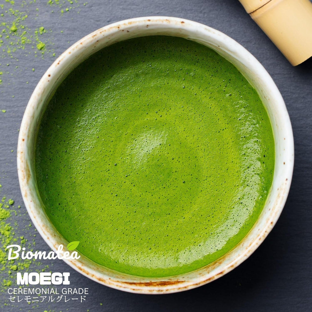 50 G Matcha de calitate ceremonială din Japonia - 100% natural, fără pesticide și testat - măcinat cu piatră - pudră de ceai japonez premium Moegi Matcha