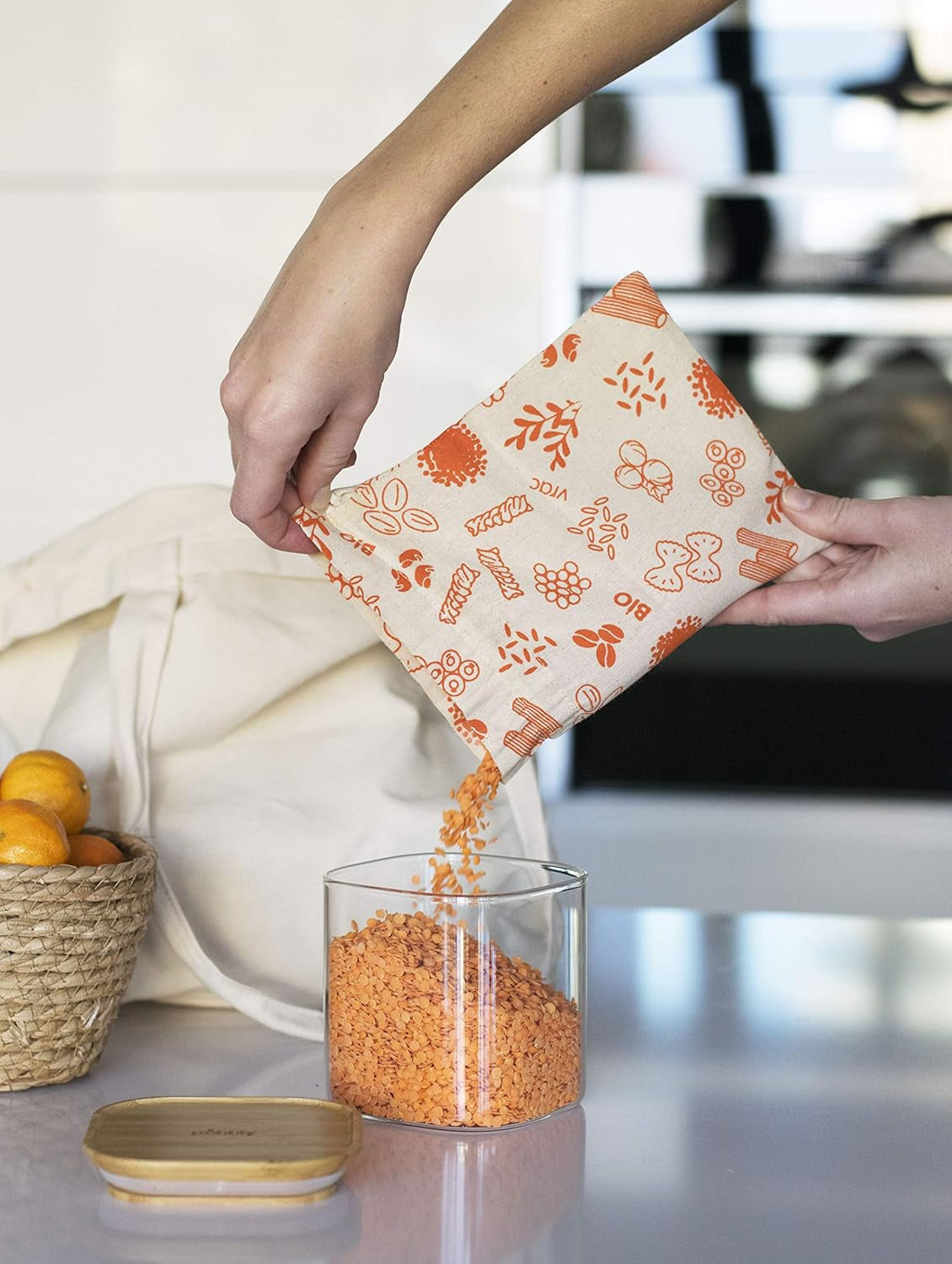 Lot de 3 récipients carrés en verre avec couvercle en bambou - 800 ml, verre borosilicate, bambou, silicone, naturel, 11 x 11 x 11 cm Boîtes de conservation alimentaire Naty Shop