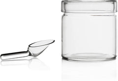 Zahărniță cu lingură, colecția Piuma, 20 cl, sticlă borosilicată, lucrată manual