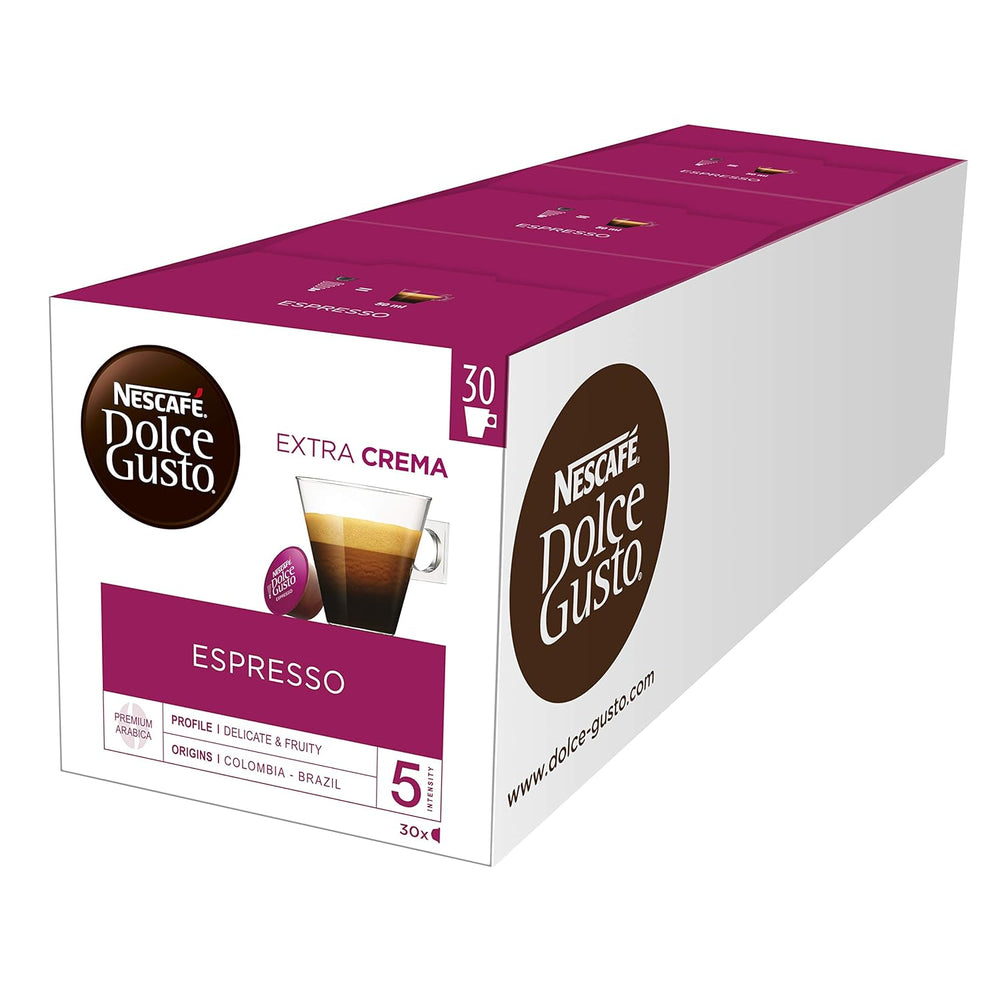 NESCAFÉ Dolce Gusto Dallmayr Crema d´Oro, XXL-Vorratsbox, 90 Kaffeekapseln, 3er Pack (3 x 30 Kapseln) & Espresso, XXL-Vorratsbox, 90 Kaffeekapseln, Aromaversiegelte Kapseln, 3er Pack (3 x 30 Kapseln)