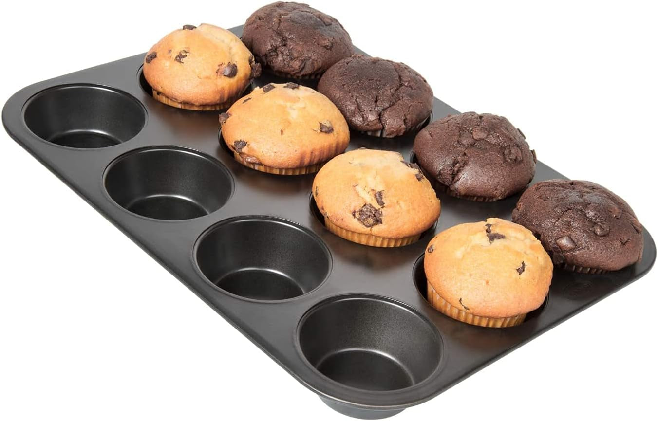 Wenco Muffinform 12Er Antihaft Backblech, Spülmaschinengeeignet, Karbonstahl – Muffinblech Für 12 Muffin – Hitzebeständig Bis 220°C, Schwarz Moules et plaques à pâtisserie Naty Shop