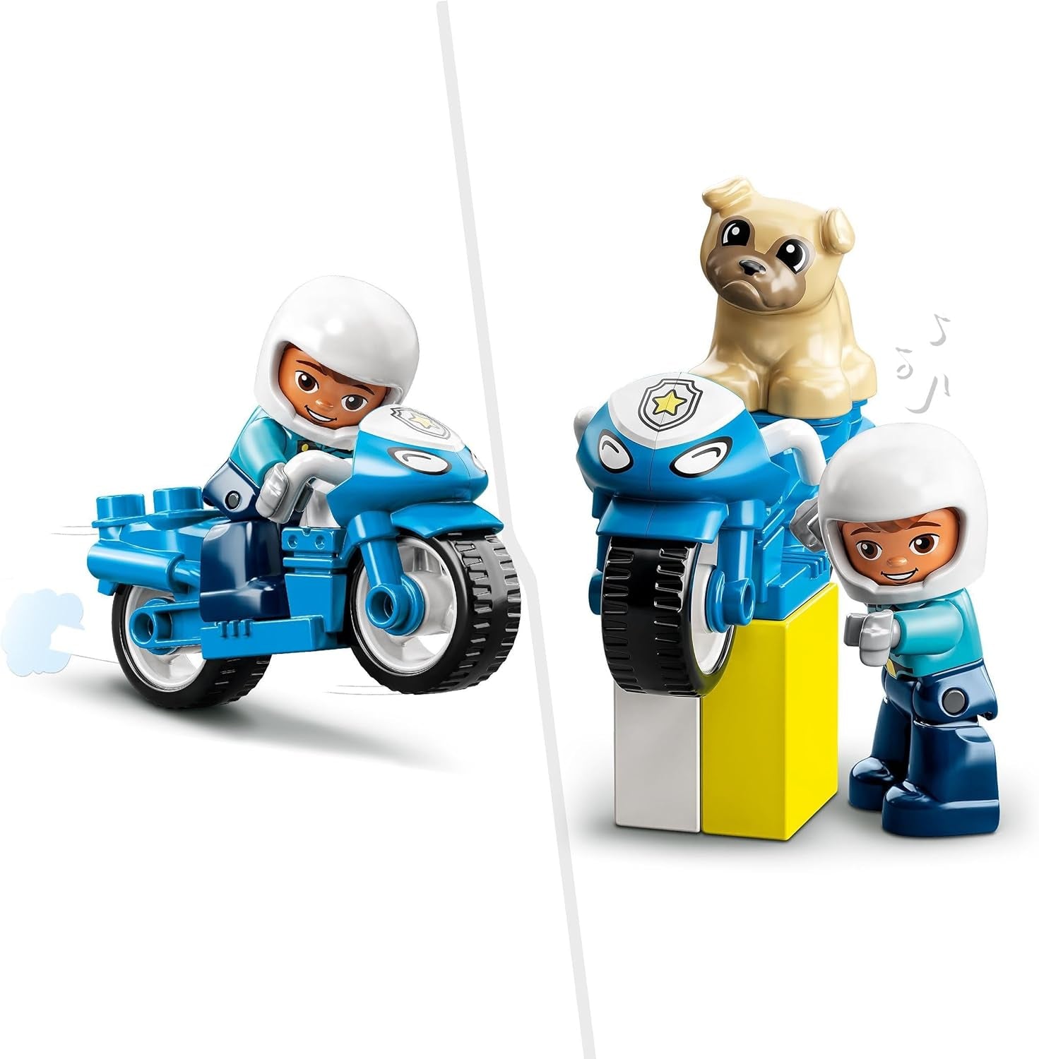 LEGO 10967 Moto de police DUPLO, Jouet de police pour les tout-petits à partir de 2 ans, Jouet idéal pour la motricité des bébés, Moto jouet Jeux de construction Besuche den LEGO-Store