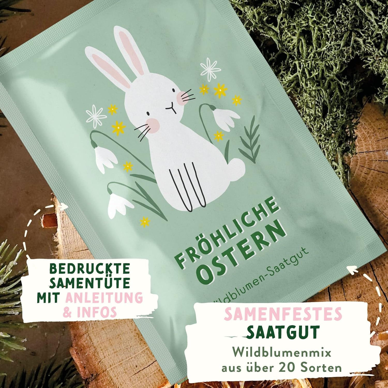 Blumensamen Wildblumenwiese I Blumen Saatgut Als Ostergeschenk, Ostergras Samen I Blumen Samen Oster Geschenk U. Oster Geschenk Kinder I Wildblumen Samen I Blumensamen Tütchen Für Blumenwiese