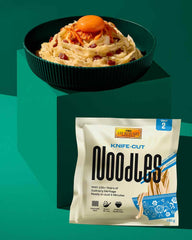 LEE KUM KEE Knife Cut Noodles - Nouilles asiatiques coupées au couteau avec une texture ferme et savoureuse, idéales pour les plats au wok et les soupes, semi-sèches, deux portions par paquet, 6 x 180 g multipack