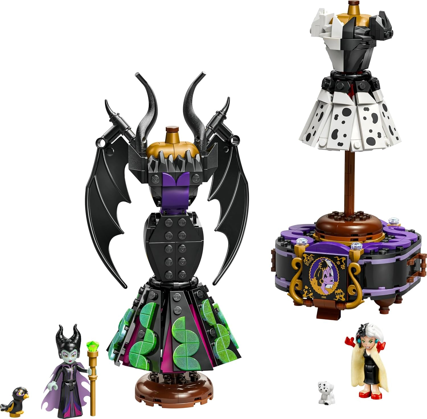 LEGO ǀ Disney Bösewichte Die Kleider von Malefiz und Cruella De Vil - Spielzeug für Jungen und Mädchen ab 9 Jahren - Inkl. 2 Mini-Puppen & 2 Tierfiguren - Geburtstagsgeschenk für Fans 43262
