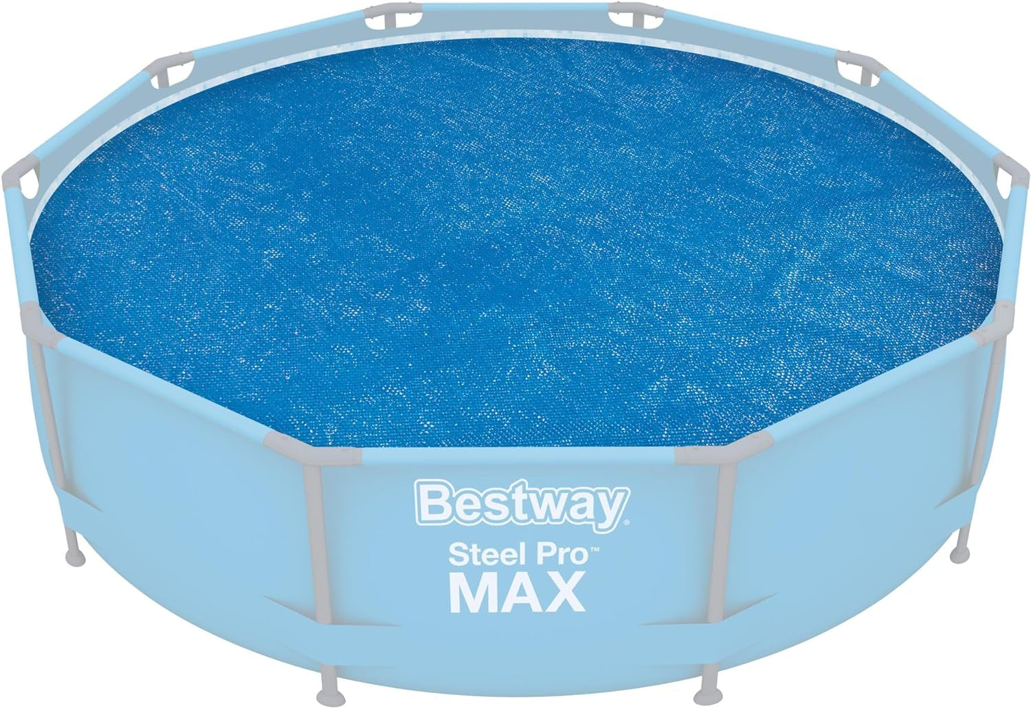 Bestway Flowclear Couverture Solaire pour Piscine, Ø 356 cm, pour Piscines Hors Sol Rondes de 366 cm et 396 cm, Bleu, 58242