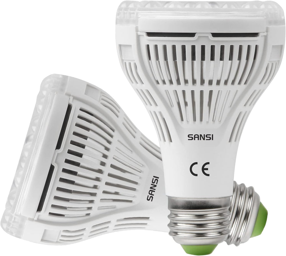 SANSI Lampe de culture LED à spectre complet 30 W pour plantes d'intérieur, équivalent 250 W PPFD E27 élevé, 4000 K, 660 nm, angle de faisceau de 60 °, lampe de culture pour semis, légumes, fleurs, culture hydroponique
