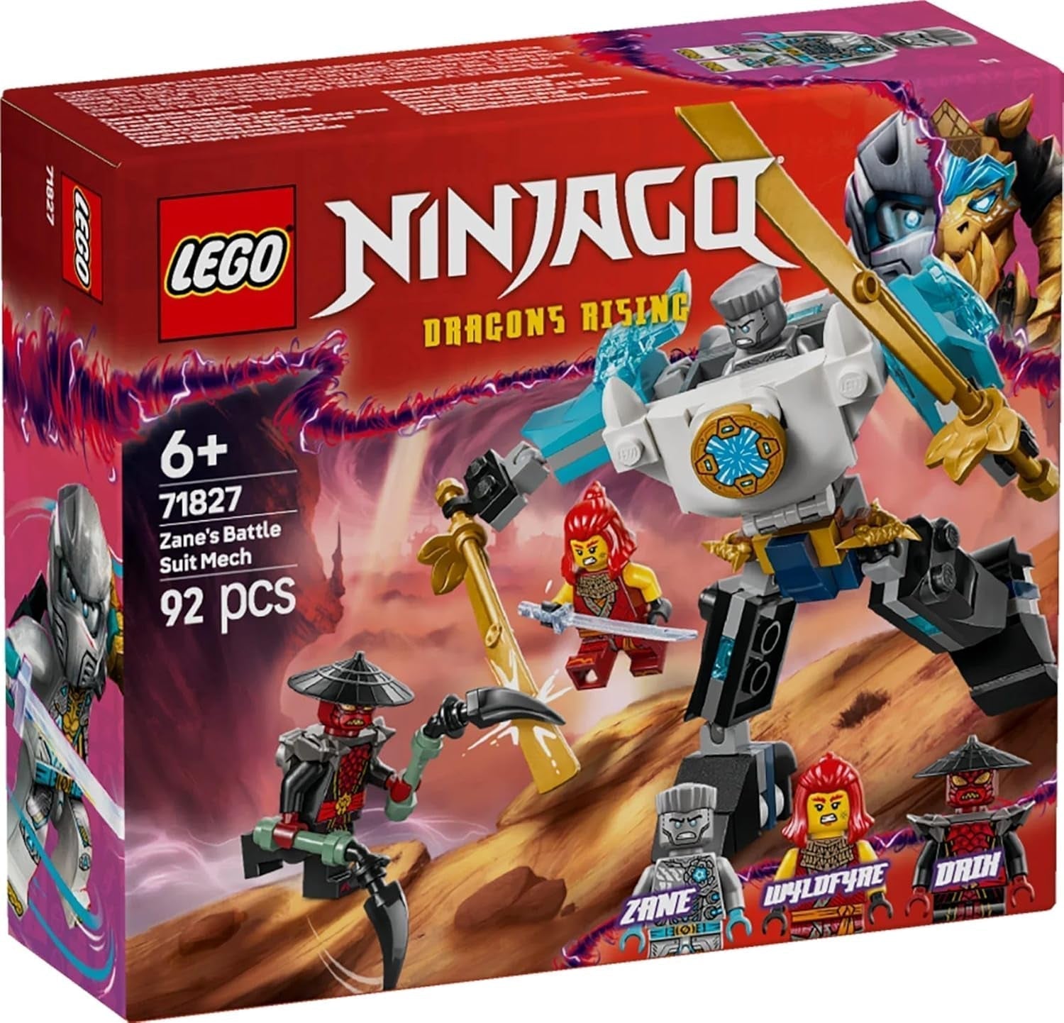 LEGO NINJAGO Zane's Action Mech - Jouet Ninja avec 3 figurines pour jouer un rôle - Petit ensemble à construire et à jouer pour les enfants - Idée cadeau pour garçons et filles à partir de 6 ans 71827 Jeux de construction Besuche den LEGO-Store