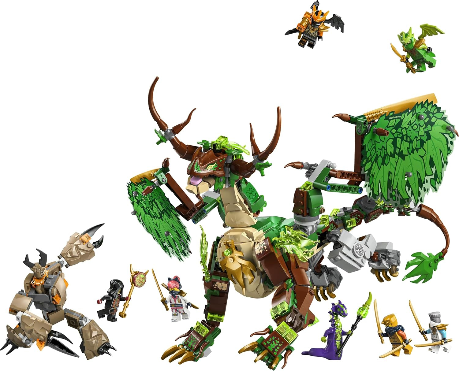 LEGO NINJAGO Le Drache des Lebens - Jeu de Ninja avec figurine Drachenfigur, Mini Monster Mech, 8 figurines et Schwertern - Créations créatives pour les jeunes et les filles à partir de 8 ans et les fans - 71859