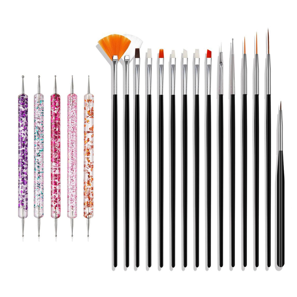 Ensemble de pinces à ongles pour Nail Art, 20 pièces de pinces à ongles, pinces à ongles professionnelles, pinces à revêtement fin pour ongles, rose