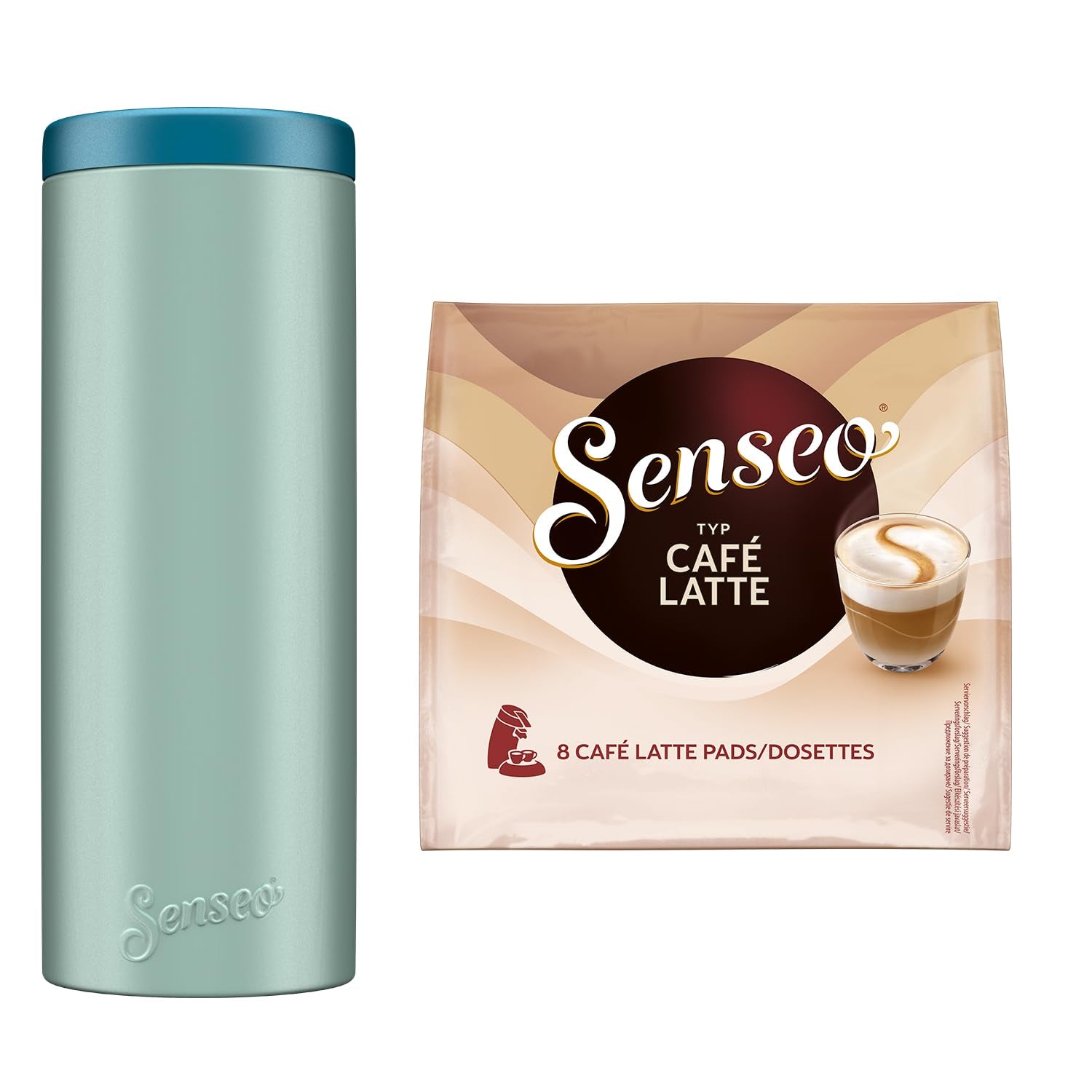 Senseo Pads Café Latte, 10 x 8 Getränke, 80 Kaffee Pos, y compris Senseo Pad Dose