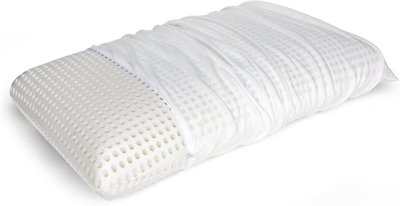 Talamo Italia Lot de 2 Oreillers de Lit 100% Made in Italy Oreiller Détachable "Savon" Mousse à Mémoire Perforée Hypoallergénique et Respirant 70X40Xh16 Cm Naty Shop Oreillers Standard Altezza 16 Housse Incluse Simple