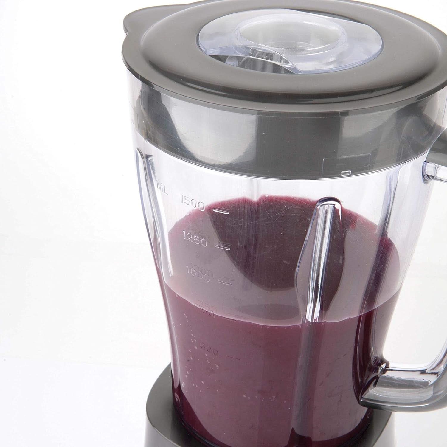 BLACK+DECKER Batteur sur socle | 500W | 2 vitesses | Fonction d'impulsion | Tapis Glask | 1,5L | Edelstahlmesser Mit 4 Klingen | Herausnehmbar Und Leicht Zu Reinigen | Cuisine Weiß Und Grau Naty Shop